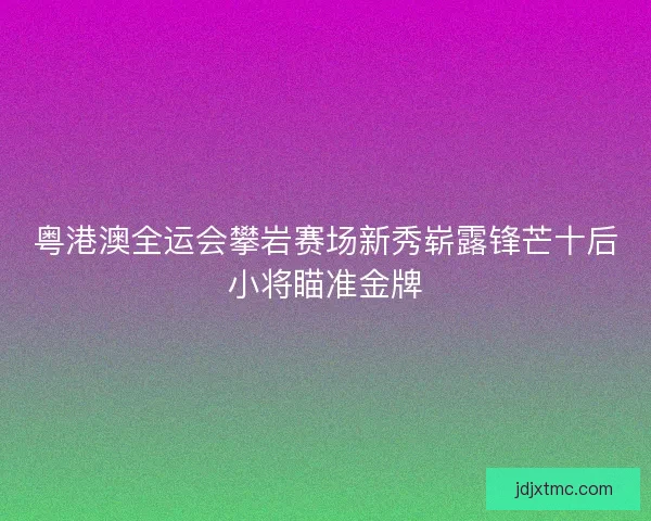 粤港澳全运会攀岩赛场新秀崭露锋芒十后小将瞄准金牌